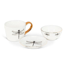 Load image into Gallery viewer, Dragonfly Small Bowl with Gold Rim
