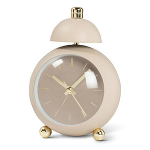 Taupe Ball Alarm Clock with Bell