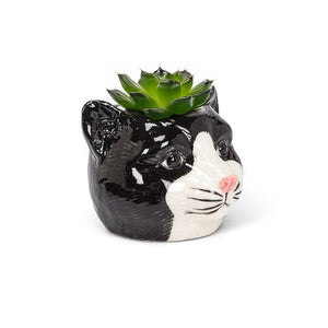 Small Black Cat Planter