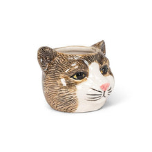 Load image into Gallery viewer, Small Tabby Cat Planter
