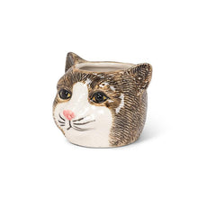 Load image into Gallery viewer, Small Tabby Cat Planter
