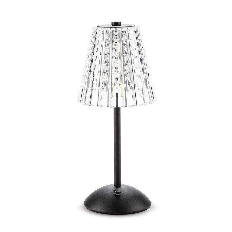 Crystal Shade LED Black Table Light