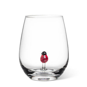 Ladybug Icon Stemless Wine Glass
