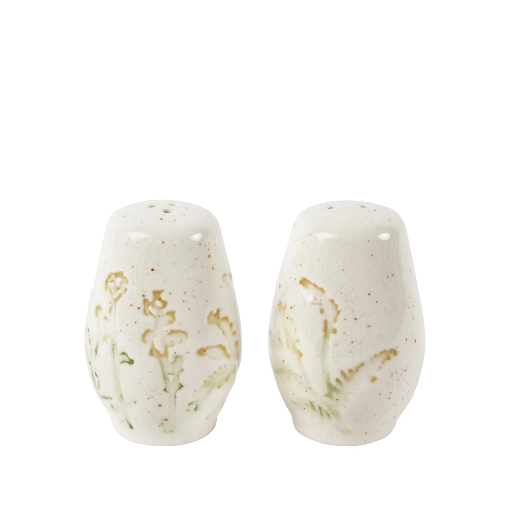Embossed Floral Salt & Pepper