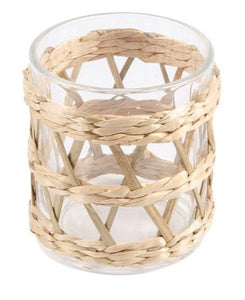 Vincent Stemless Water Glass With Woven Accent