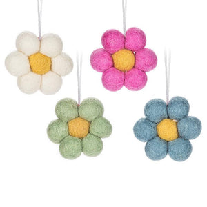 Pompom Daisy Ornament - Assorted