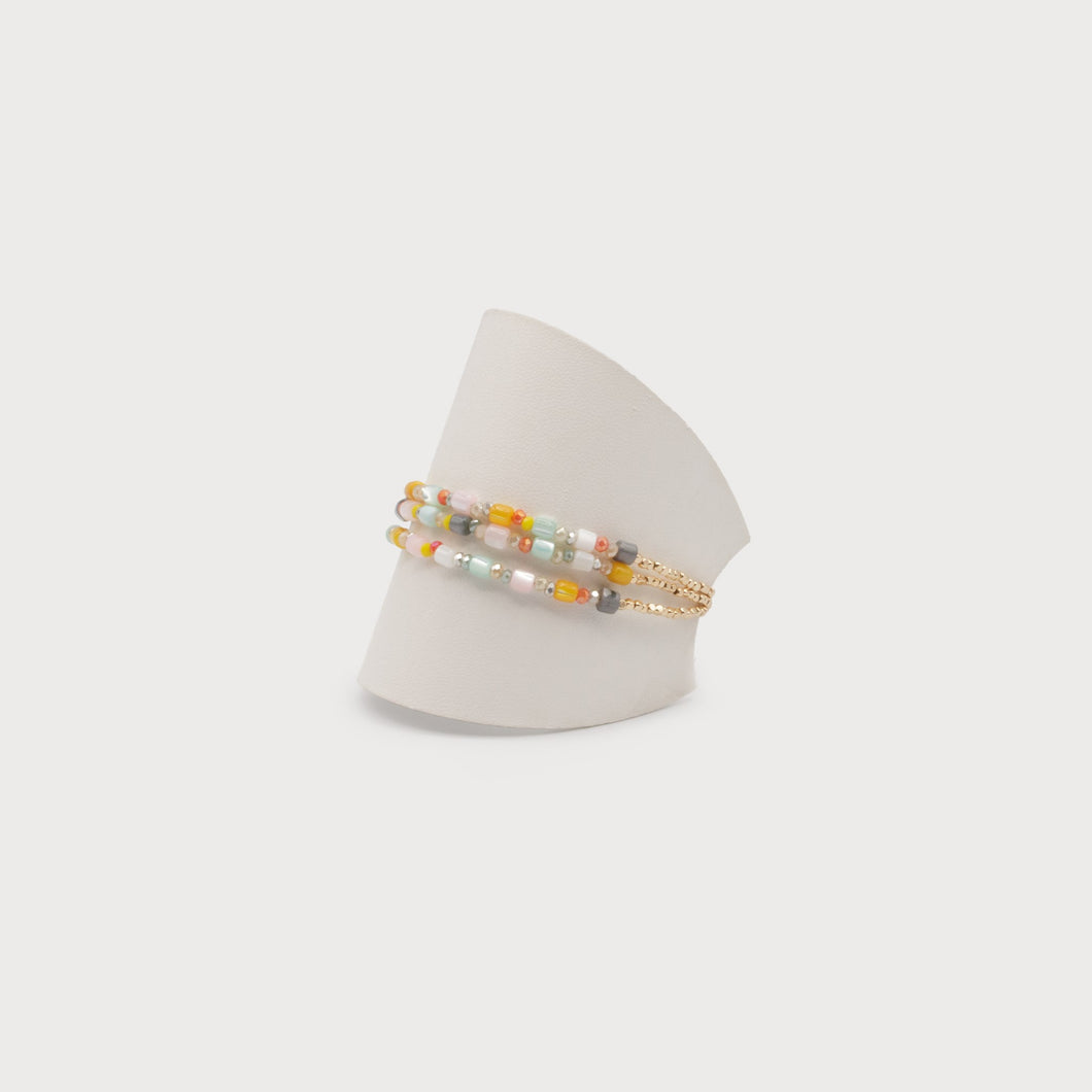 Gold Pastel Adjustable Bracelet Stack