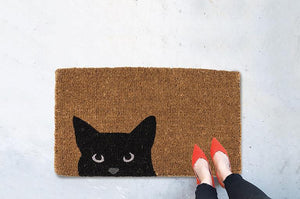 Peeking Cat Doormat