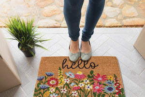 Bright Floral hello Doormat