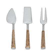 Load image into Gallery viewer, Set/3 Rattan Handle Cheese Knives
