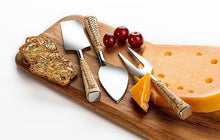 Load image into Gallery viewer, Set/3 Rattan Handle Cheese Knives
