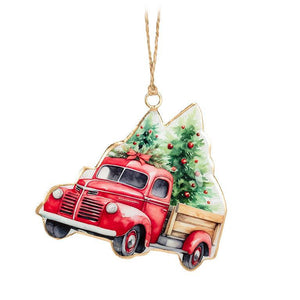 Classic Red Truck & Tree Ornament