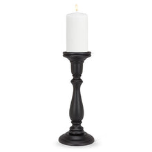 Load image into Gallery viewer, Large Black Turned Pillar Holder

