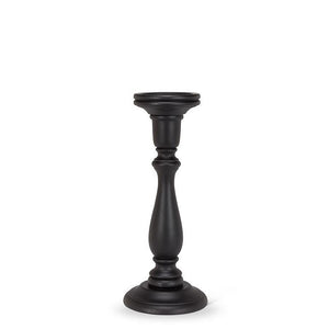 Large Black Turned Pillar Holder