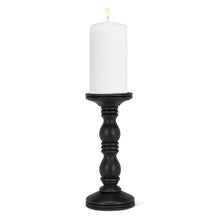 Load image into Gallery viewer, Medium Black Turned Pillar Holder

