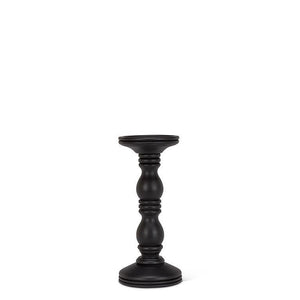 Medium Black Turned Pillar Holder