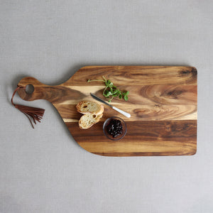 Tassel Acacia Serving Board With Handle