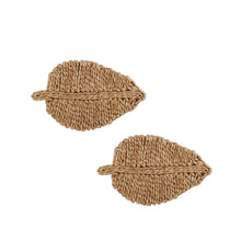 Load image into Gallery viewer, Woven Leaf Natural Trivet - Set Of 2

