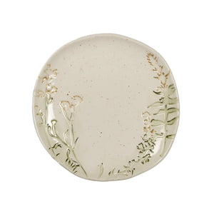 Embossed Floral Ceramic Plate
