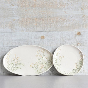 Embossed Floral Ceramic Plate