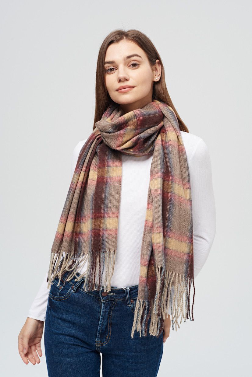 Shannon Mauve Plaid Scarf