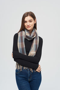 Shannon Blue Plaid Scarf