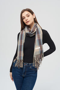 Shannon Blue Plaid Scarf