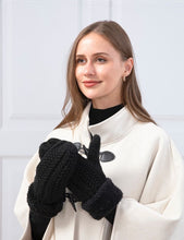 Load image into Gallery viewer, Black Knit Fleeced Mittens
