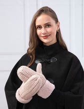 Load image into Gallery viewer, Pink Knit Fleeced Mittens
