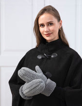 Load image into Gallery viewer, Grey Knit Fleeced Mittens
