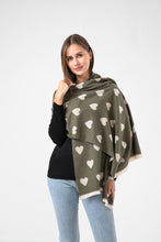 Load image into Gallery viewer, Olive Pretty Hearts Scarf
