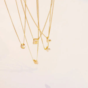 Gold Plated Block Letter Necklace
