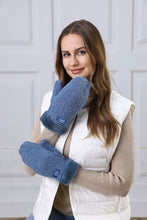 Load image into Gallery viewer, Navy Fleeced Mittens
