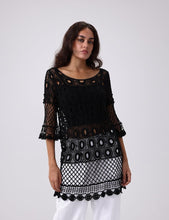 Load image into Gallery viewer, Robyn Black Crochet Coverup
