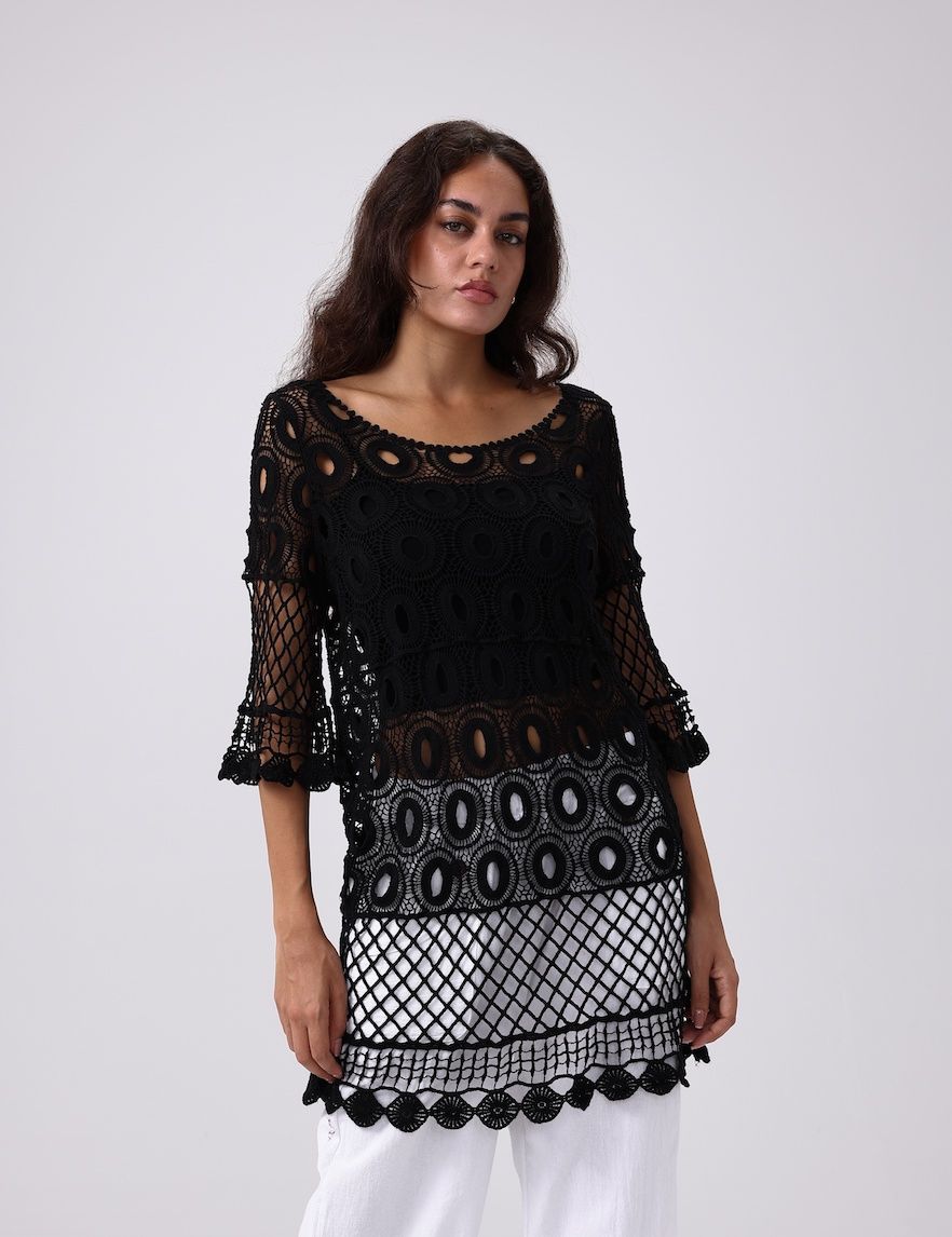 Robyn Black Crochet Coverup