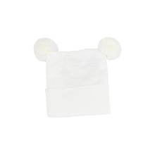 Load image into Gallery viewer, Newborn Hat - Double Pompom - White
