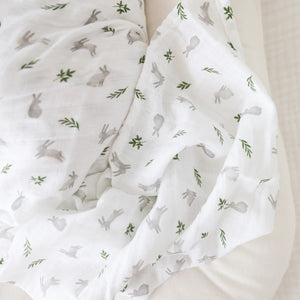 Swaddle Blanket Muslin Cotton - Bunnies