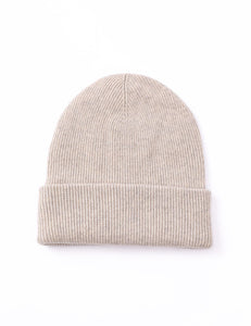 Cream Angora Ribbed Beanie