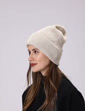 Load image into Gallery viewer, Cream Angora Ribbed Beanie
