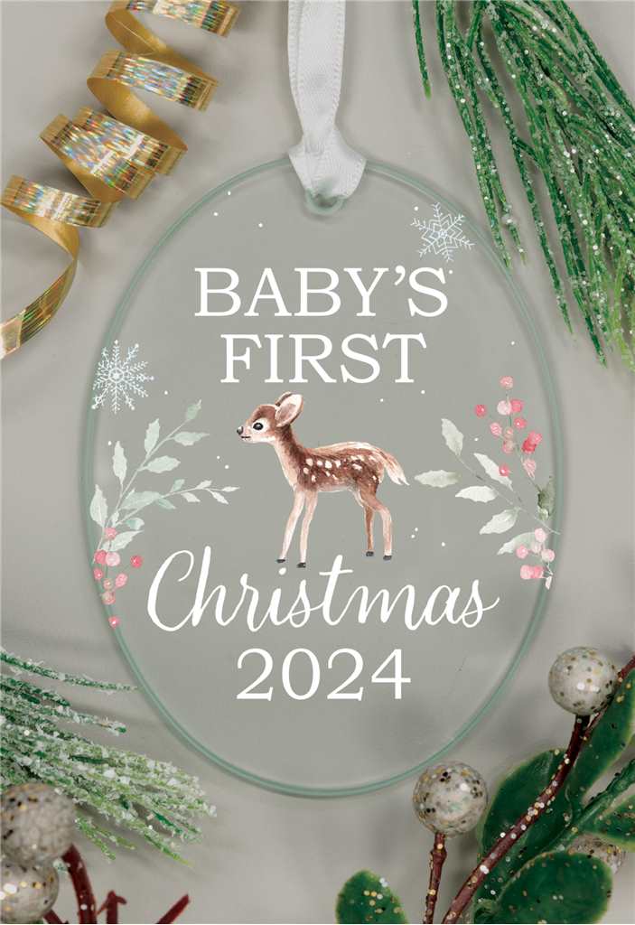 Glass Baby's First Christmas 2024 Ornament