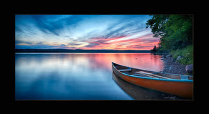 14" X 24" Smooth Waters Black Framed Print