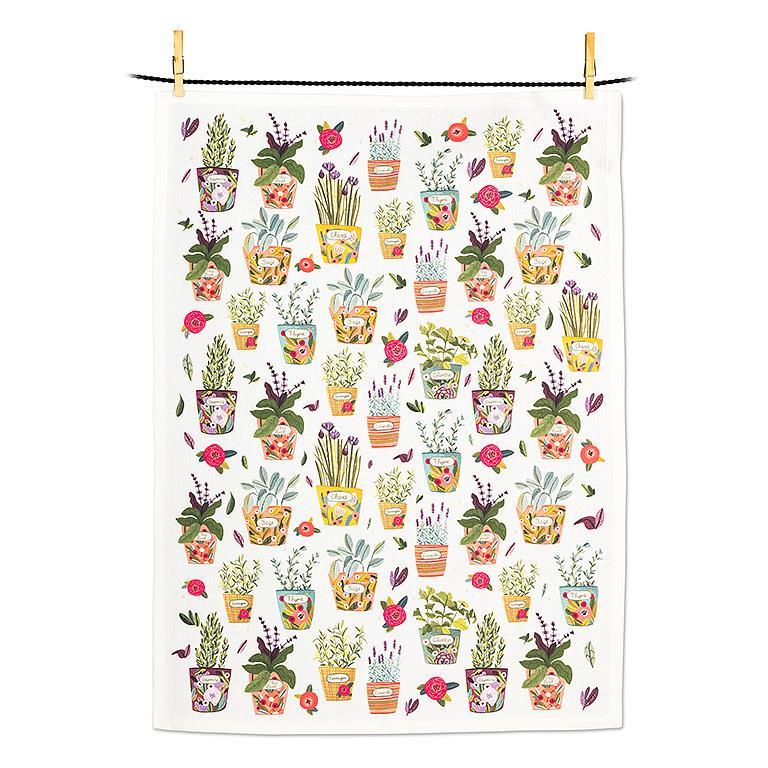 Potted Herbs Kitchen Towel