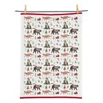 Woodland Animals Christmas Tea Towel