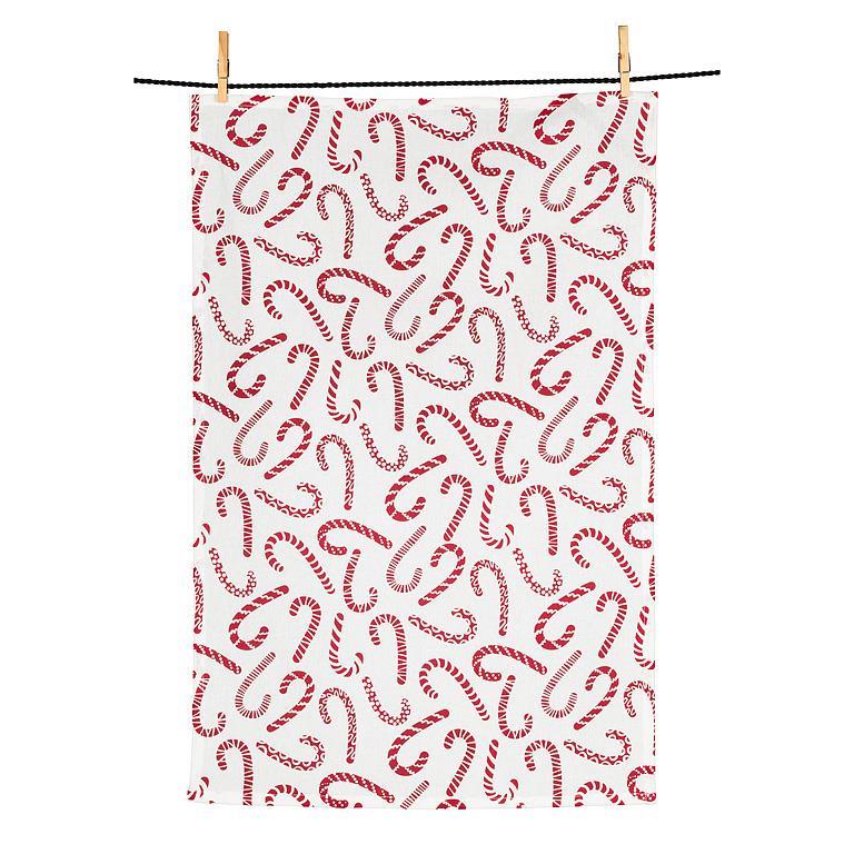 Candy Canes Tea Towel