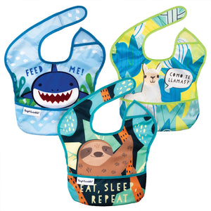 Tiny Twinkle - Mess-proof Easy Bib 3PK - Unisex Set 3 - Shark/Llama/Sloth