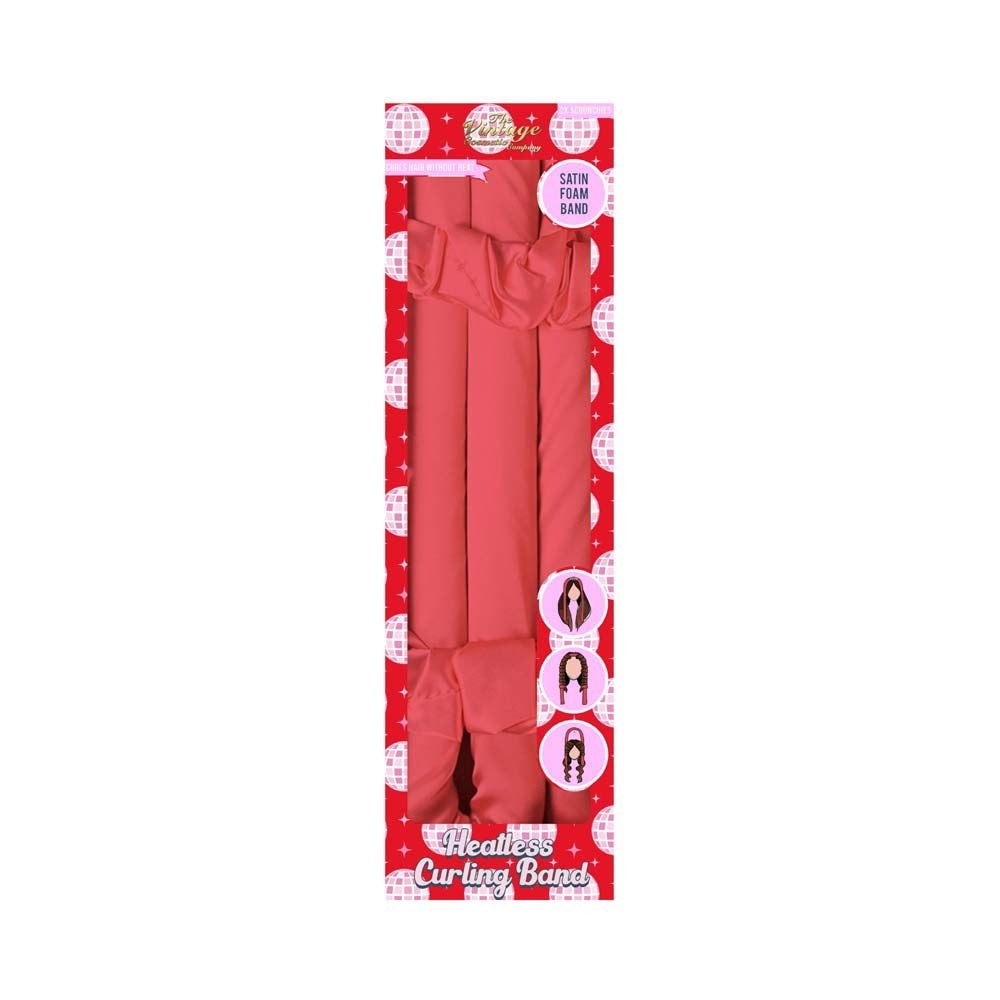 Red Heatless Satin Foam Hair Curlers -