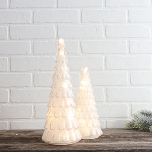 White Sugar Glass Led Tree - Assorted