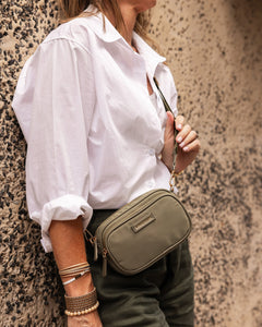 Cali Nylon Crossbody Bag - Khaki