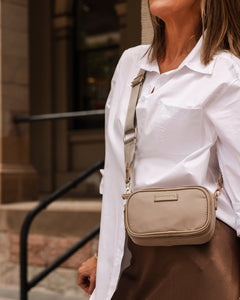 Cali Nylon Crossbody Bag - Beige