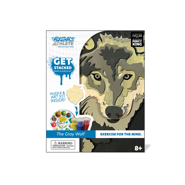 Get Stacked Paint & Puzzle Kit - Grey Wolf